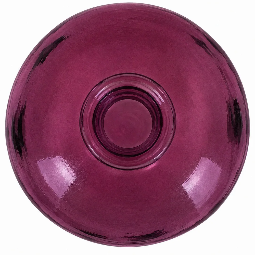 Vintage Amethyst Iridescent Art Glass Vase Purple Disc Bottle 7